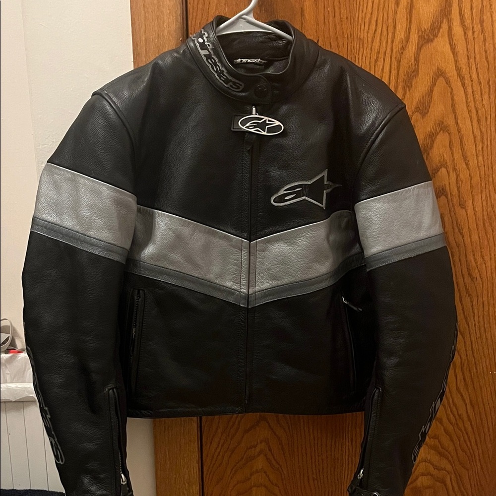 Alpinestars Black and Gray Leather Jacket
